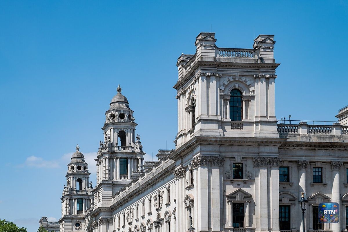 HM Treasury building on Whitehall, London